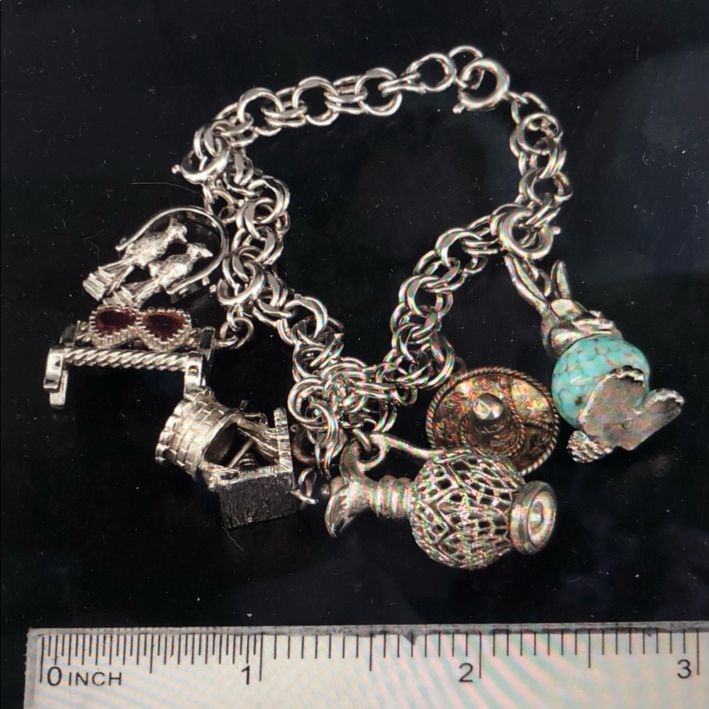 Sterling Charm Bracelet With Spring Ring Closure - image 4